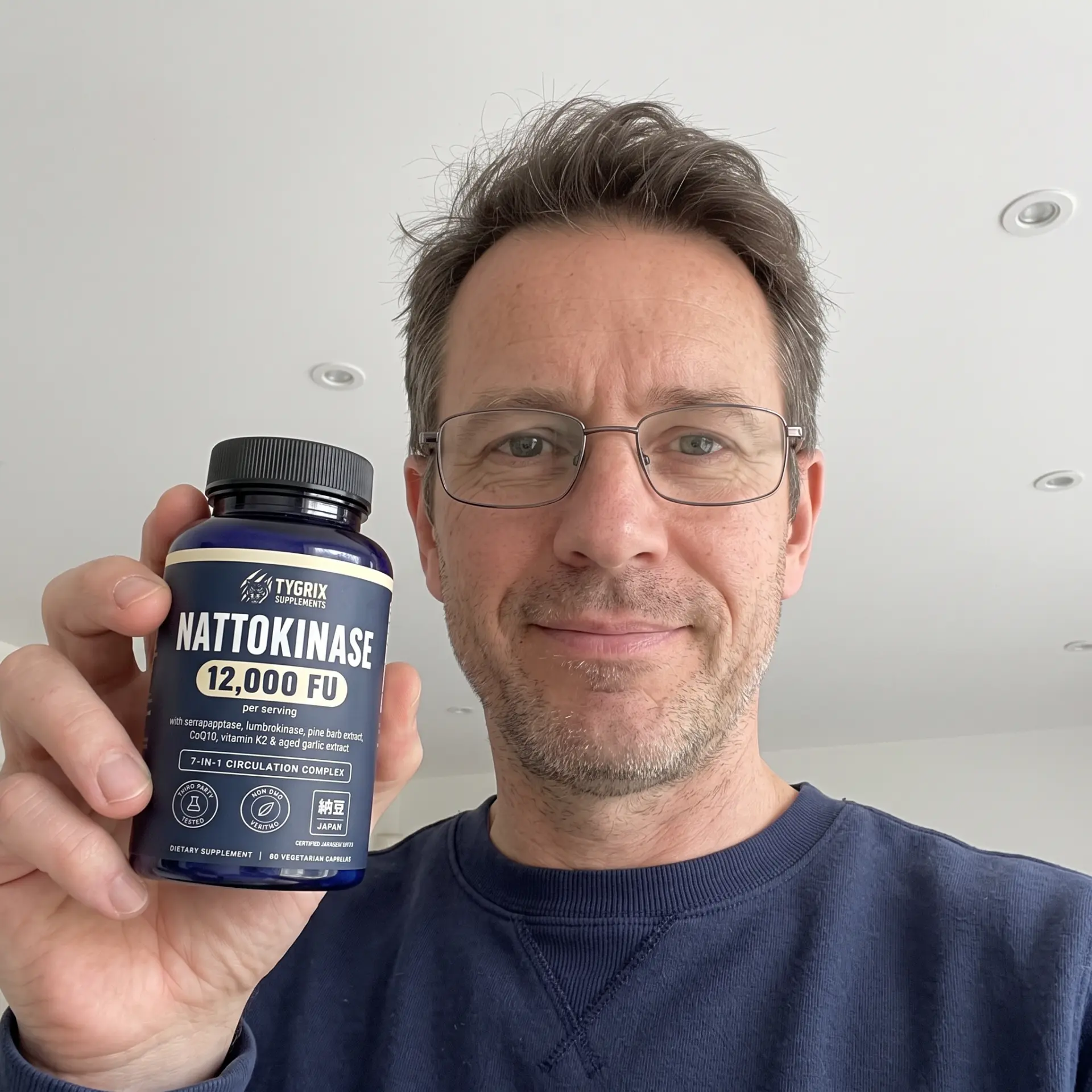 Tygrix customer photo 4, holding Nattokinase Circulation Complex