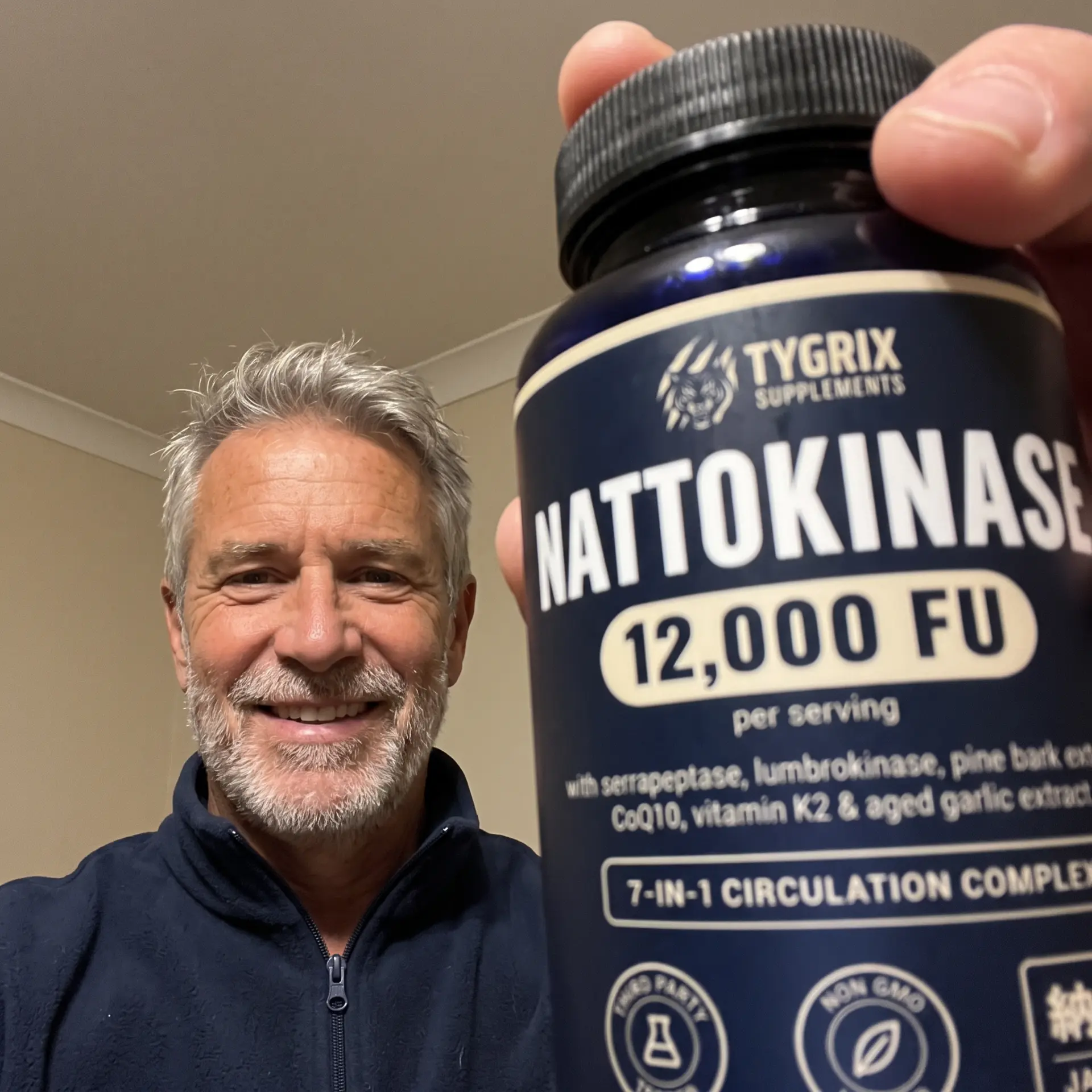 Tygrix customer photo 5, holding Nattokinase Circulation Complex