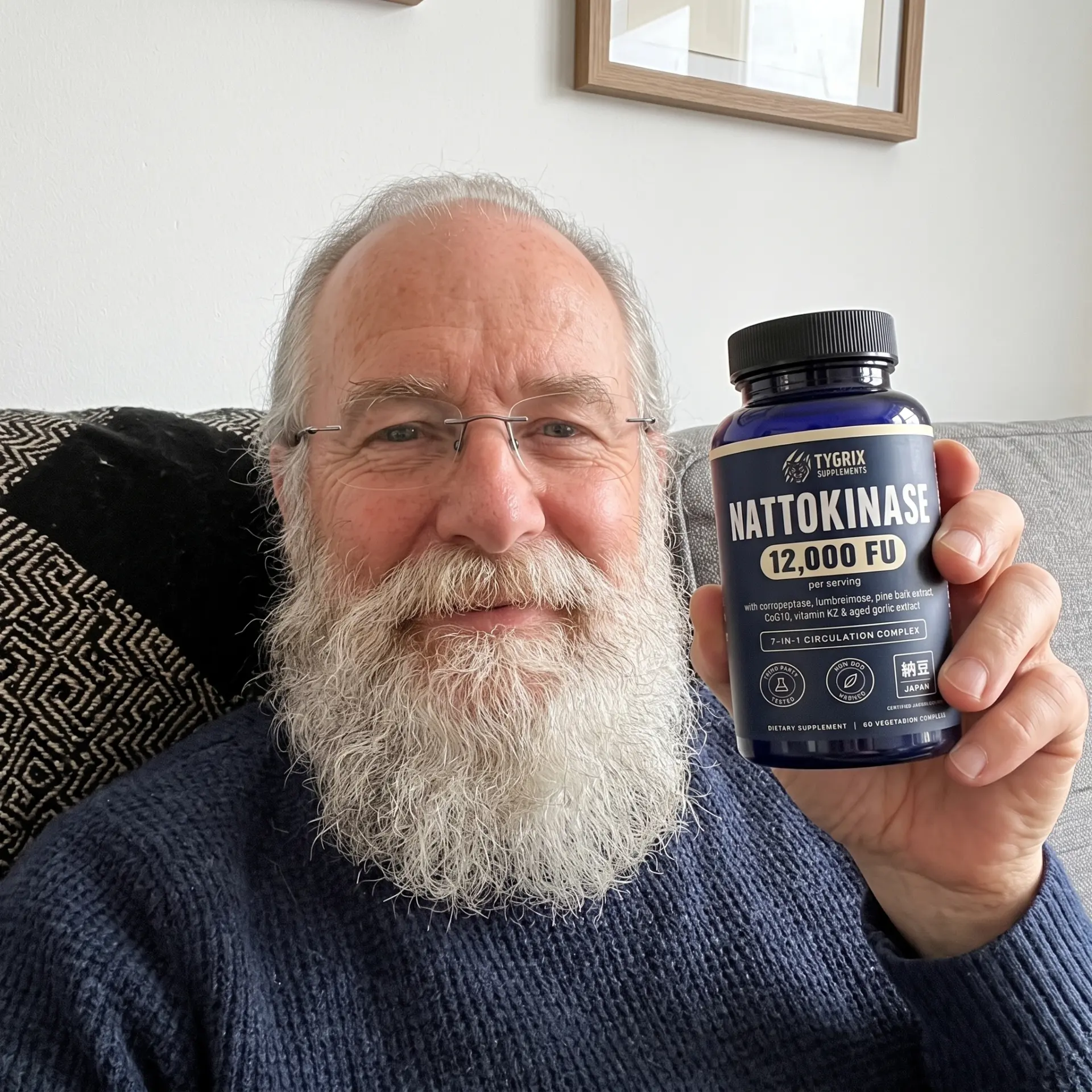 Tygrix customer photo 6, holding Nattokinase Circulation Complex