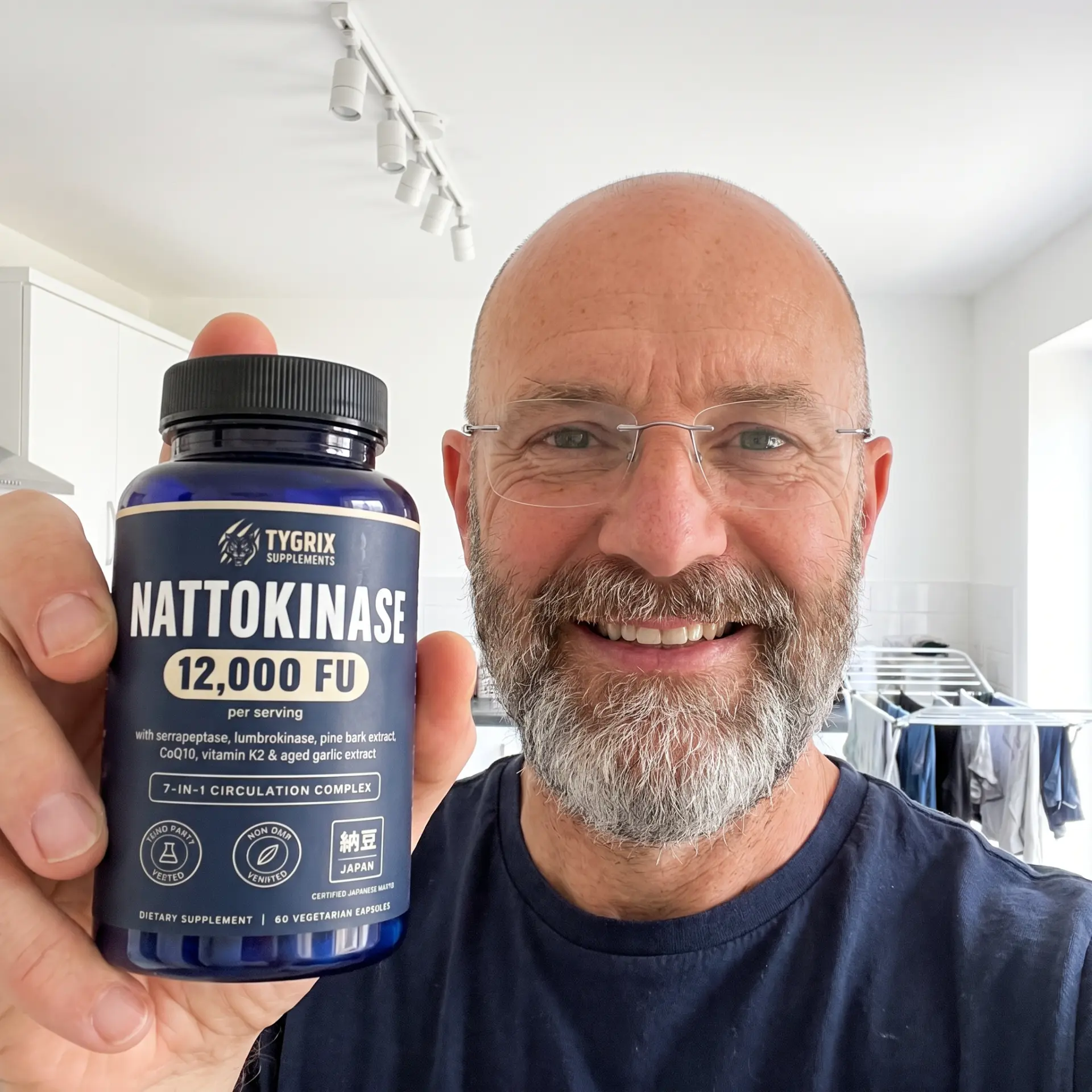 Tygrix customer photo 12, holding Nattokinase Circulation Complex