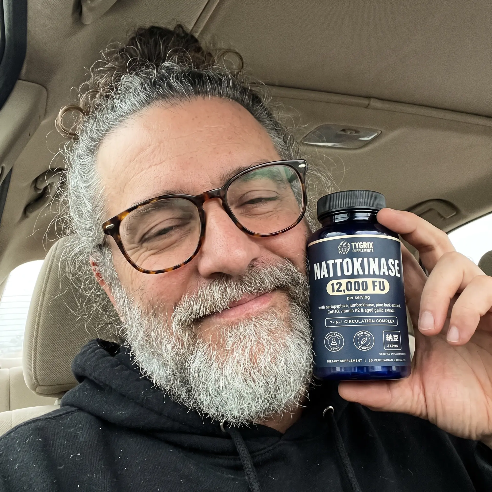 Tygrix customer photo 13, holding Nattokinase Circulation Complex