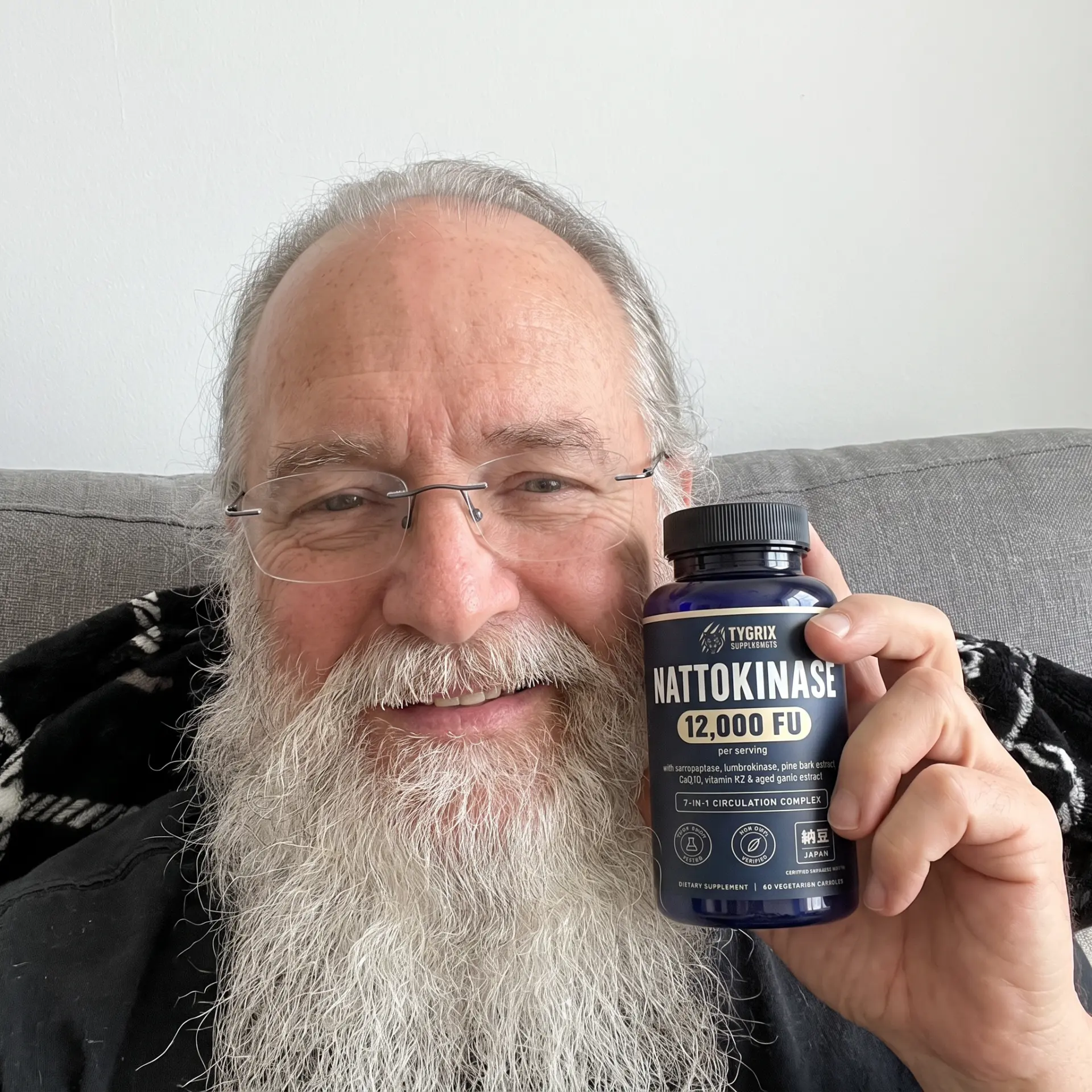 Tygrix customer photo 19, holding Nattokinase Circulation Complex