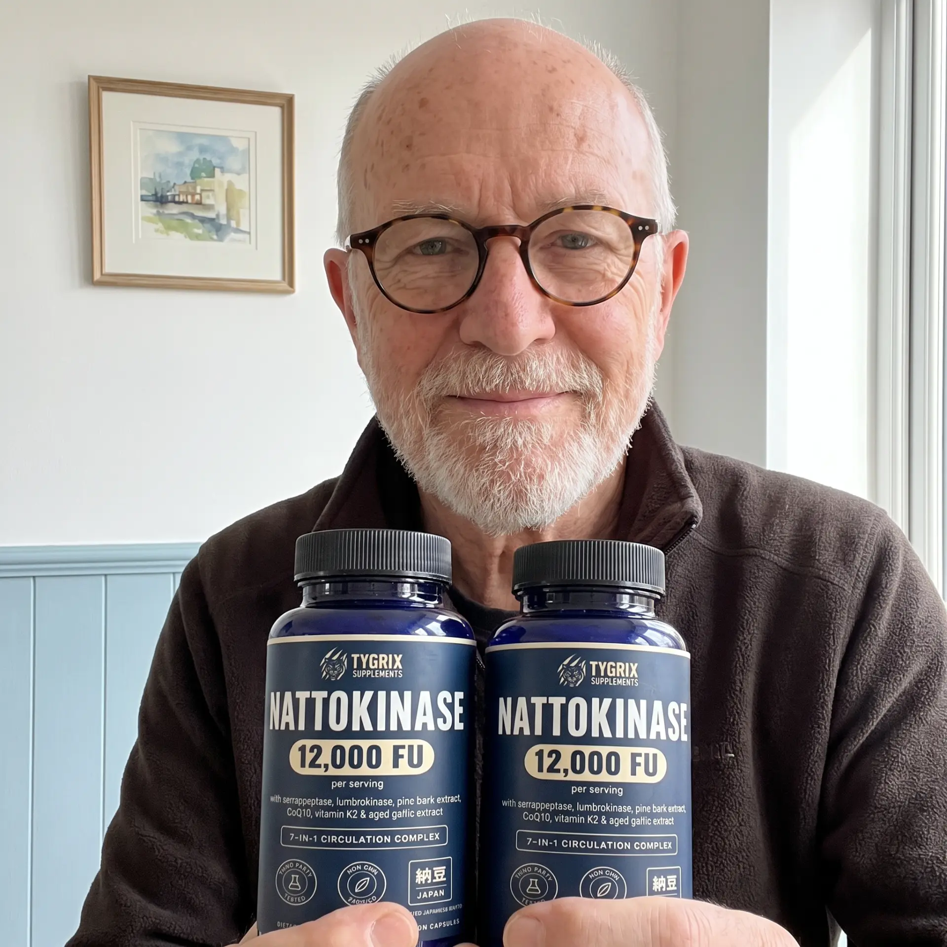 Tygrix customer photo 17, holding Nattokinase Circulation Complex