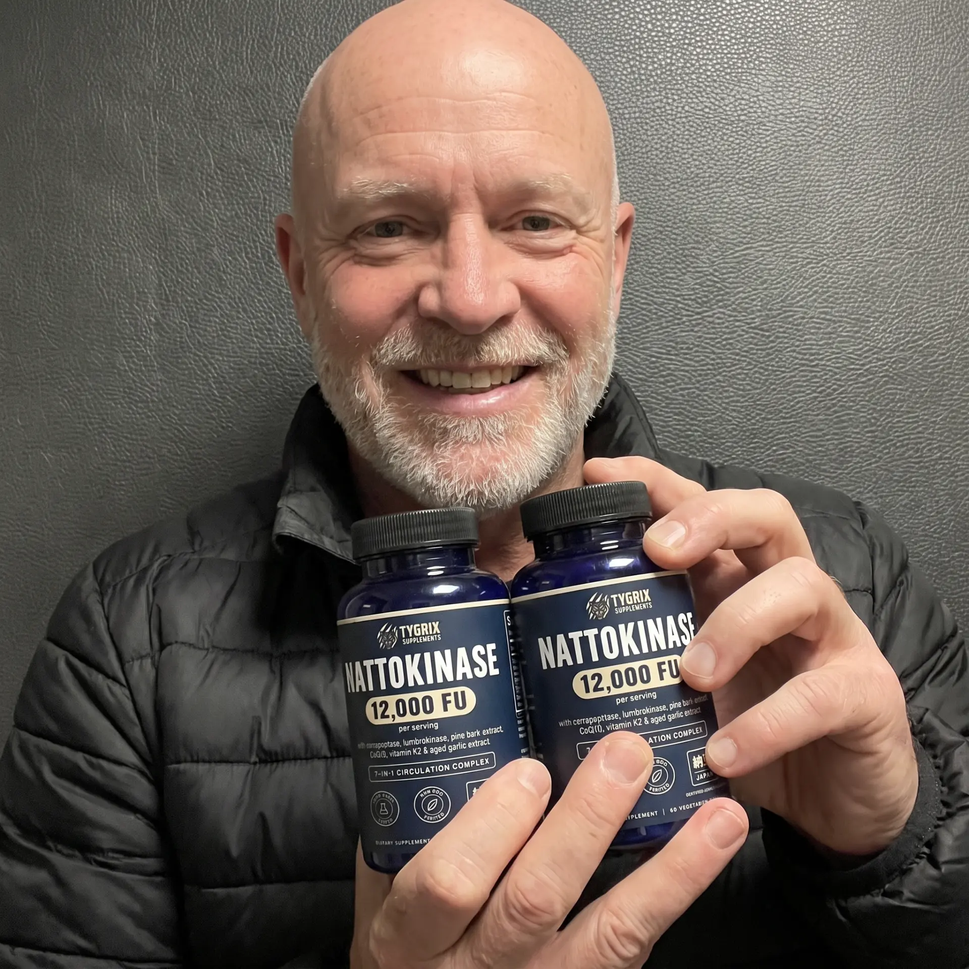 Tygrix customer photo 14, holding Nattokinase Circulation Complex
