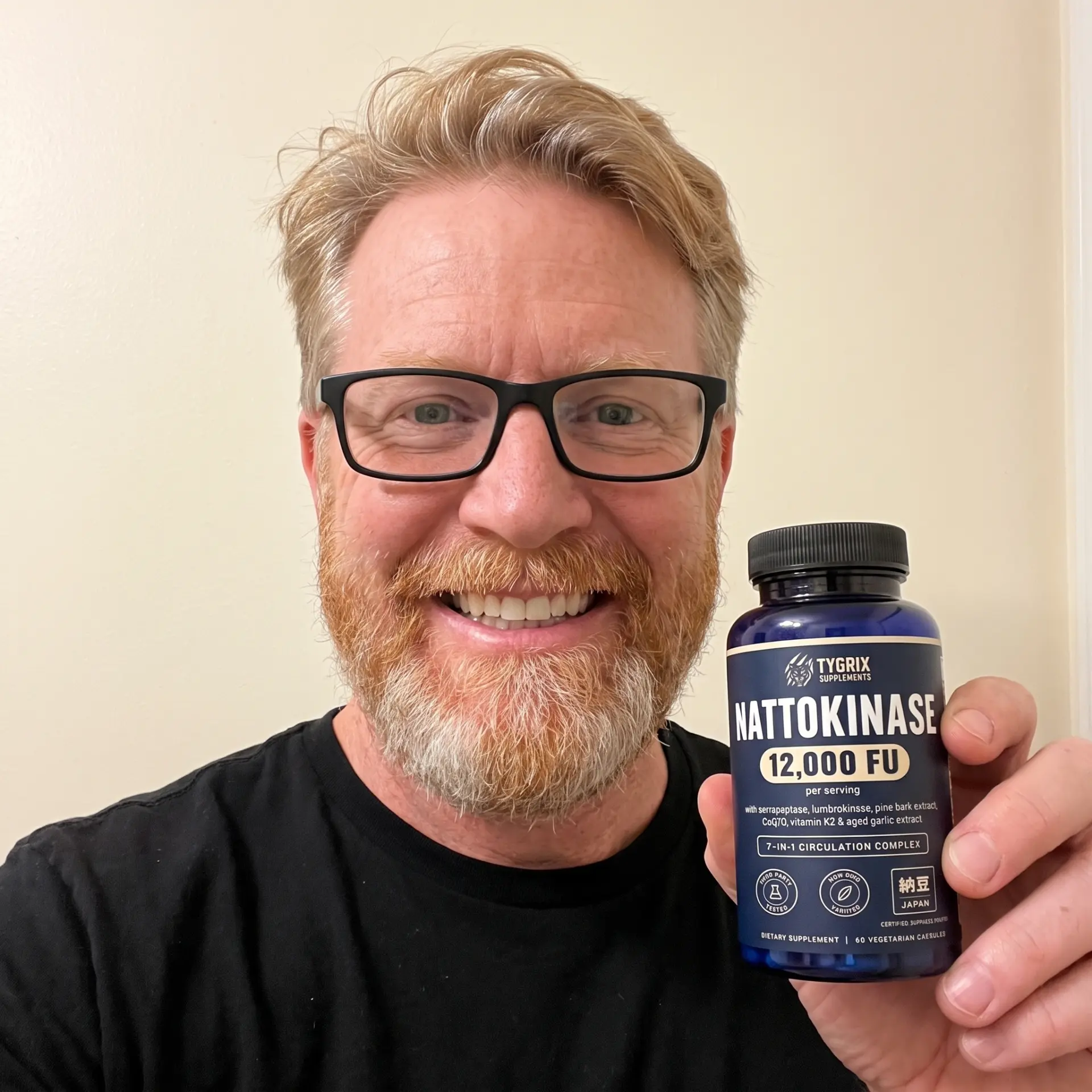 Tygrix customer photo 16, holding Nattokinase Circulation Complex