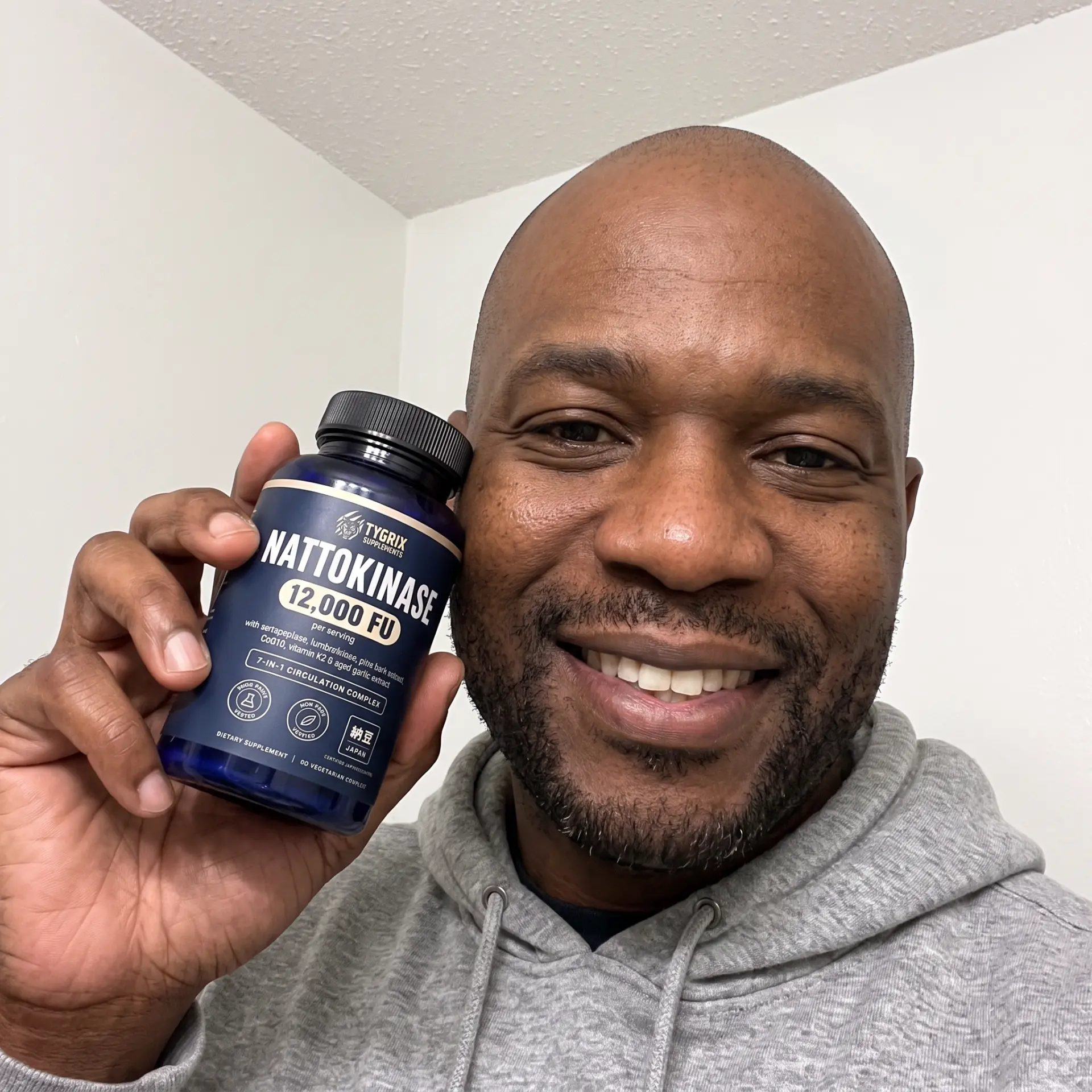 Tygrix customer photo 18, holding Nattokinase Circulation Complex